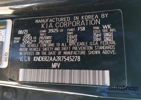 2024 Kia Seltos Ex из США, поврежденный, VIN KNDER2AA2R7545278